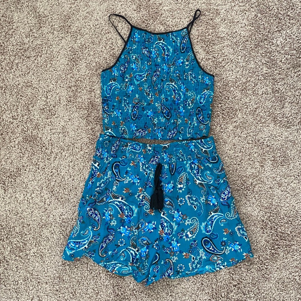 Xhilaration brand blue two piece summer set